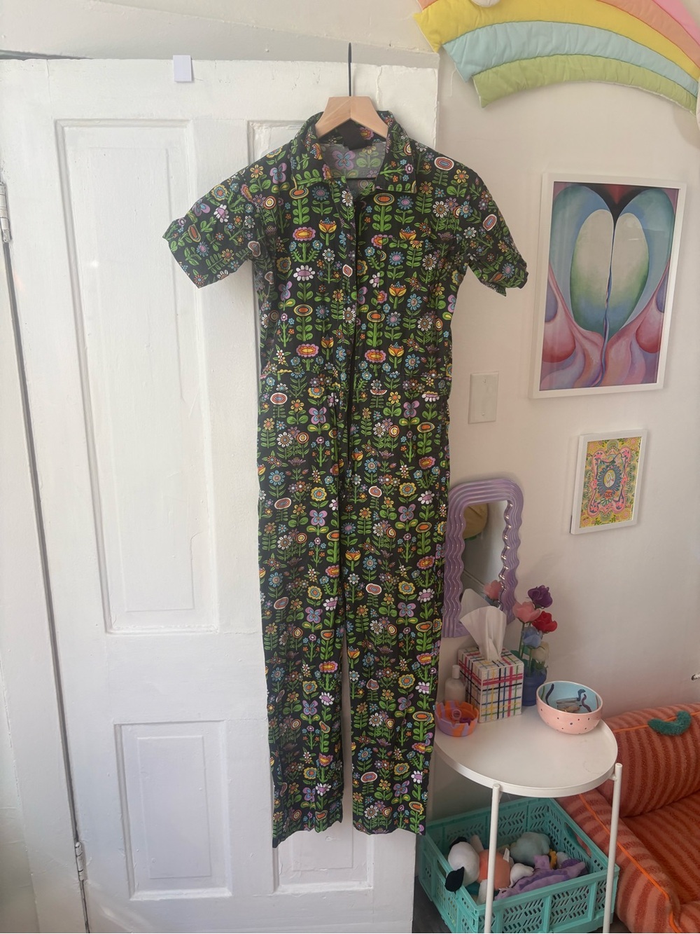 Nooworks Floral Jumpsuit coveralls in Black & Green